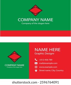 business card design . double sided business card template modern and clean style .