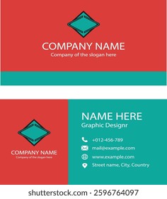 business card design . double sided business card template modern and clean style .