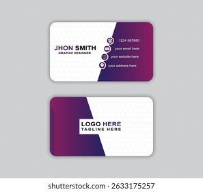 business card design . double sided business card template modern and clean style