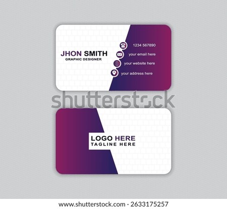 business card design . double sided business card template modern and clean style