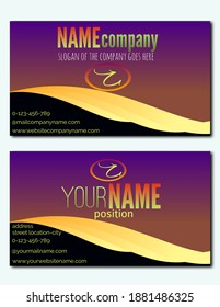 business card design - business card in elegant golden color.