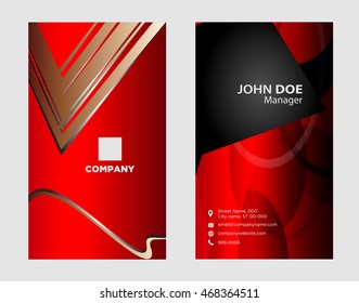 Business card with design elements on orange background
