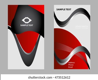 Business card with design elements on orange background
