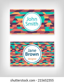 Business card design with ethnic pattern