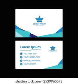 The business card design features a sleek, modern layout that exudes professionalism and creativity. Measuring the standard 3.5 x 2 inches, the card uses a vertical orientation to stand out. The backg