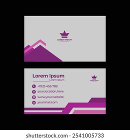 The business card design features a sleek and modern aesthetic, utilizing a minimalist approach. The front side showcases the company logo prominently at the center, with the name of the business 