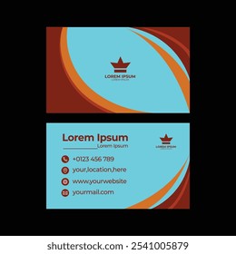 The business card design features a sleek and modern aesthetic, utilizing a minimalist approach. The front side showcases the company logo prominently at the center, with the name of the business 