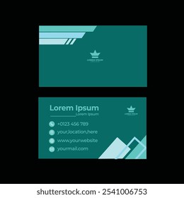 The business card design features a sleek and modern aesthetic, utilizing a minimalist approach. The front side showcases the company logo prominently at the center, with the name of the business 