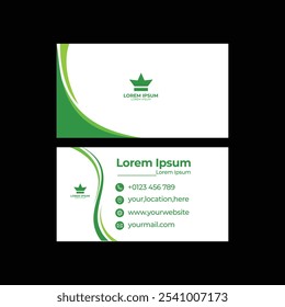 The business card design features a sleek and modern aesthetic, utilizing a minimalist approach. The front side showcases the company logo prominently at the center, with the name of the business 