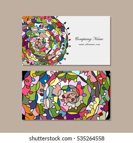 Business card design, floral mandala