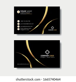 Business card design with gold effect