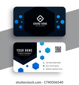 diseño de tarjeta de negocio con plantilla de formas hexagonales