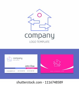 Business card design with house company logo vector