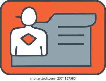 Business Card Design Icon for Networking and Branding, Isolated Vector Illustration