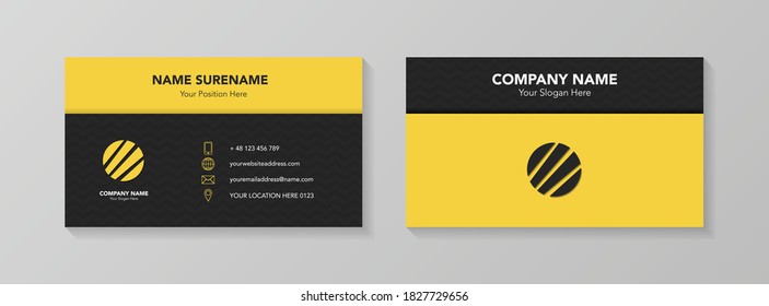 Business card design with icons. Vector