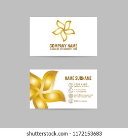 Business card design idea. Yoga logo template. Yoga`s symbol -lotus