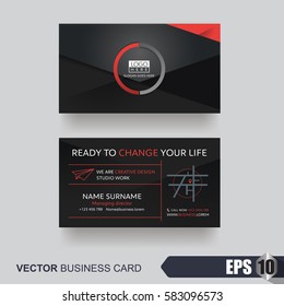 business card design layout template with modern pattern,Vector illustration