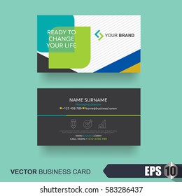 business card design layout template with modern pattern,Vector illustration