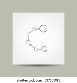 Business card design with letter C. Vector illustration