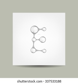 Business card design with letter E. Vector illustration
