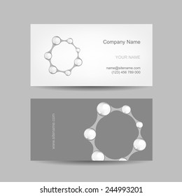 Business card design with letter O. Vector illustration
