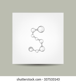 Business card design with letter S. Vector illustration