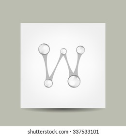 Business card design with letter W. Vector illustration