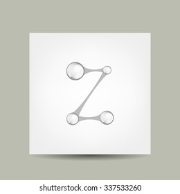 Business card design with letter Z. Vector illustration