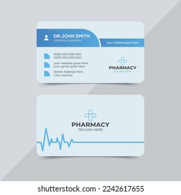 Business card design medical pharmacy doctor healthcare back and front side view