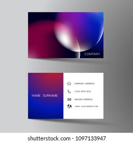 
   Business card design. Mix blue with purple color. Vector illustration EPS10. 