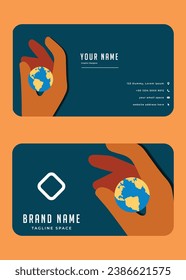 Business card design in modern art style