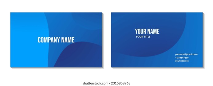 business card design modern simple blue wave gradient vector background for business