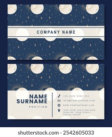 Business card design mystic tarot template. Witchcraft double sided corporate card templates