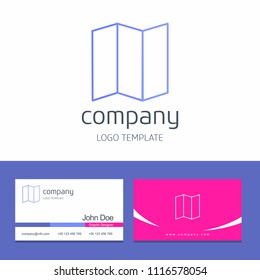 Business card design with navigation and map company logo vector