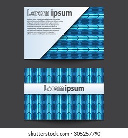 Business Card Design Neon blue 3d arrow wave line abstract background. Vector illustration