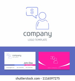 Business card design with office logo vector