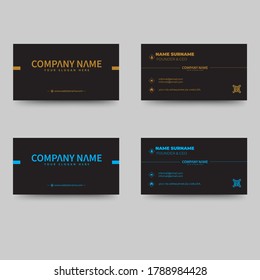 Business card design  print template. Personal business card with company logo Vector template set for branding .