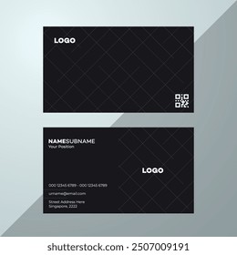 Business Card Design, Professional Minimalist Business Card Template. Black, light gray color