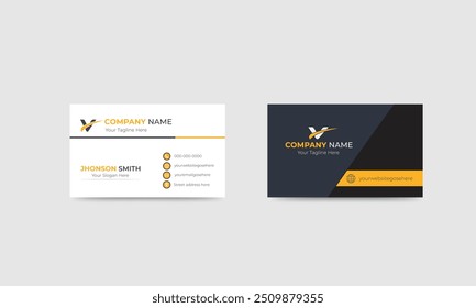 Business Card Design, Professional Minimalist Modern Business Card Template.