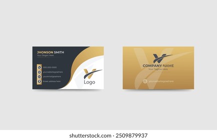 Business Card Design, Professional Minimalist Modern Business Card Template.