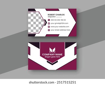 Business Card Design, Professional Minimalist Business Card Template.