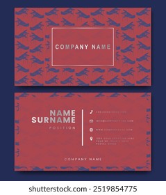 Business card design red-blue template. Creative double sided corporate cards