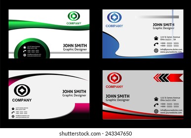 Business card design set 