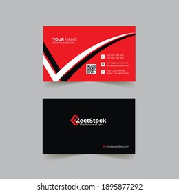 Plantilla de conjunto de diseño de tarjeta de visita para el estilo corporativo de la empresa. Color rojo y negro. Ilustración vectorial.