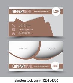 Business card design set template for company corporate style. Brown color. Vector illustration.