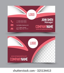 Business card design set template for company corporate style. Blue and silver color. Vector illustration.