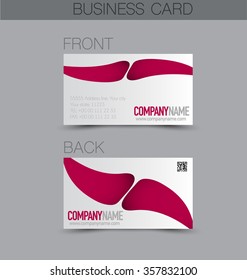 Business card design set template for company corporate style. Pink color. Vector illustration.