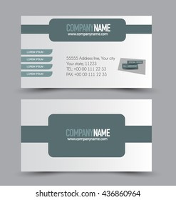 Business card design set template for company corporate style. Green color. Vector illustration.