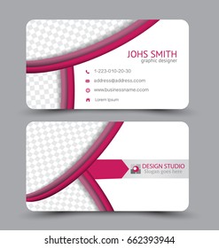 Business card. Design set template for company corporate style. Vector illustration. Red color.