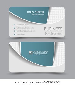 Business card. Design set template for company corporate style. Vector illustration. Green color.